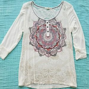 La Mamba Gorgeous Top with Print and Lace